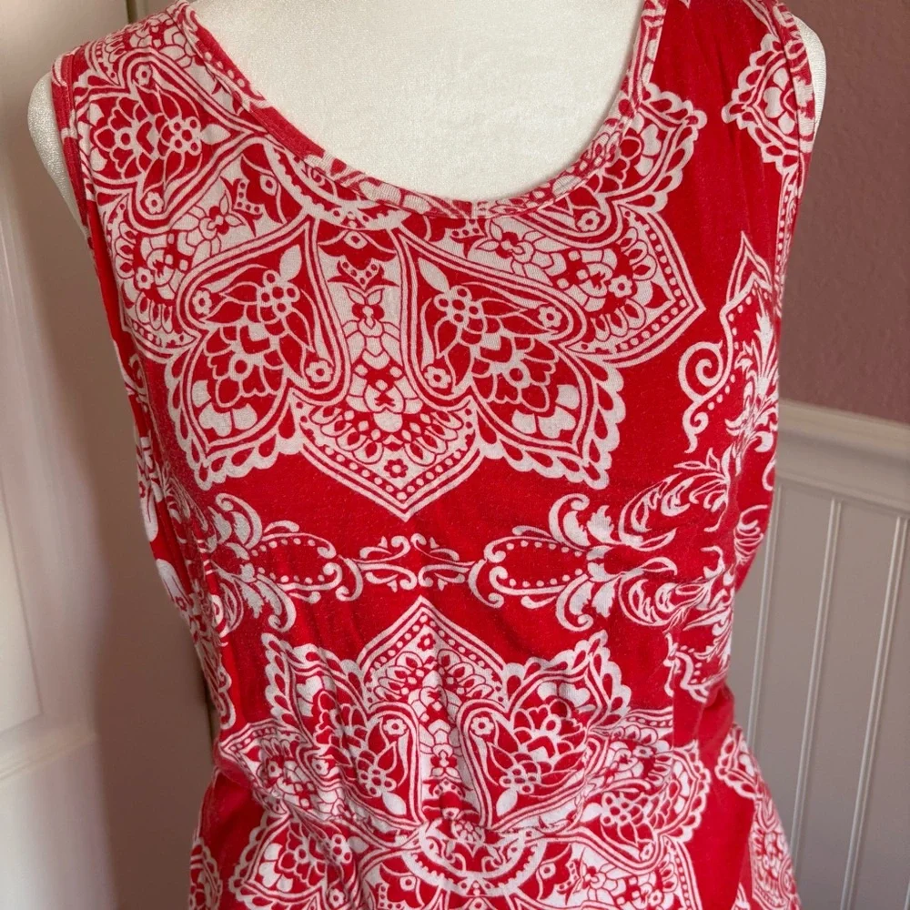 Agnes & Dora Red and White Scoop Neck Sundress size Large - Picture 2 of 9